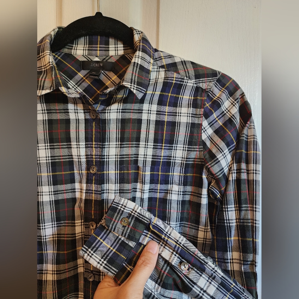 J. Crew Classic Plaid Button Down Shirt in Stewart Tartan Design Slim Fit